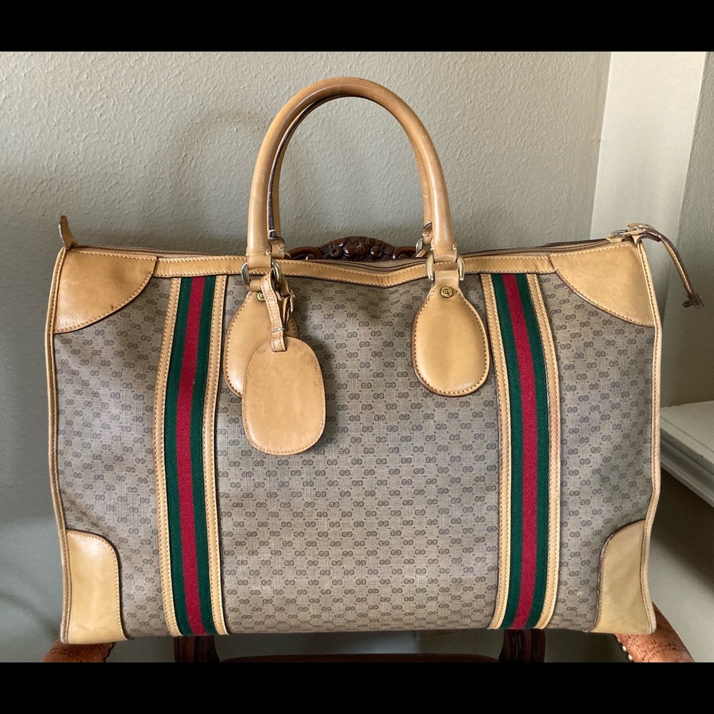 Gucci Vintage Weekend Travel Luggage Bag Carry On